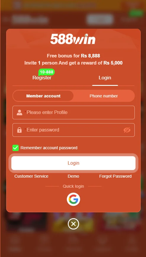 588win login
